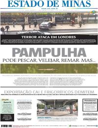 Capa do jornal Estado de Minas 23/03/2017