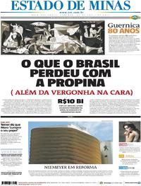 Capa do jornal Estado de Minas 23/04/2017