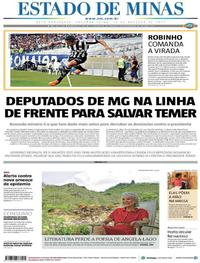 Capa do jornal Estado de Minas 23/10/2017