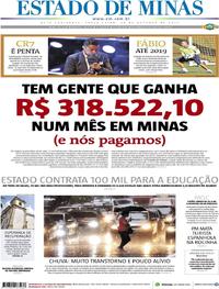 Capa do jornal Estado de Minas 24/10/2017