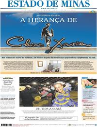 Capa do jornal Estado de Minas 25/06/2017