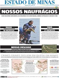 Capa do jornal Estado de Minas 25/08/2017