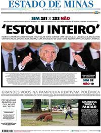 Capa do jornal Estado de Minas 26/10/2017