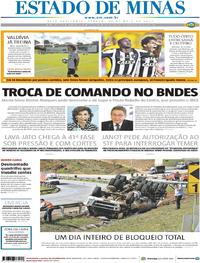 Capa do jornal Estado de Minas 27/05/2017