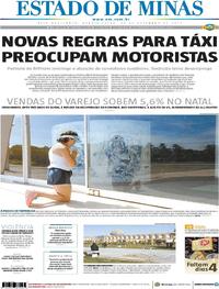 Capa do jornal Estado de Minas 27/12/2017