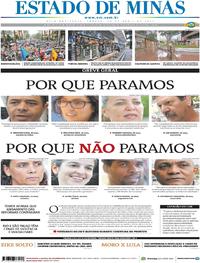 Capa do jornal Estado de Minas 29/04/2017