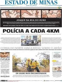 Capa do jornal Estado de Minas 29/08/2017