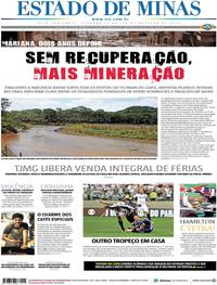 Capa do jornal Estado de Minas 30/10/2017