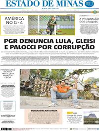 Capa do jornal Estado de Minas 01/05/2018