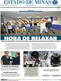 Capa do jornal Estado de Minas 03/11/2018