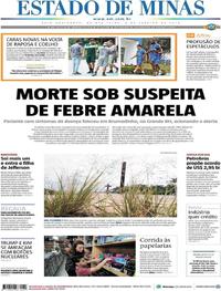 Capa do jornal Estado de Minas 04/01/2018