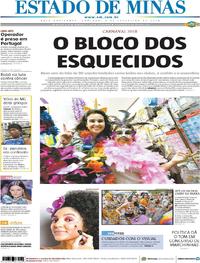 Capa do jornal Estado de Minas 04/02/2018