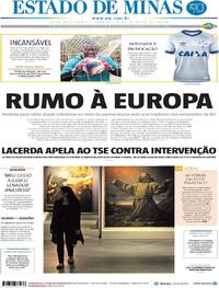 Capa do jornal Estado de Minas 04/08/2018