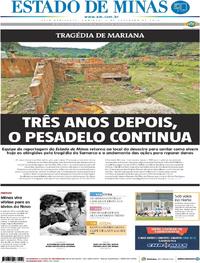 Capa do jornal Estado de Minas 04/11/2018