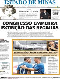 Capa do jornal Estado de Minas 05/03/2018