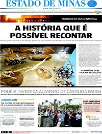 Capa do jornal Estado de Minas 05/09/2018