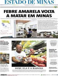 Capa do jornal Estado de Minas 06/01/2018