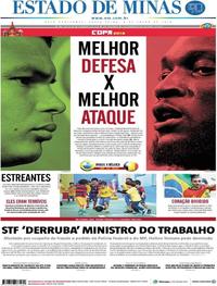 Capa do jornal Estado de Minas 06/07/2018