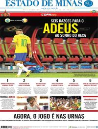 Capa do jornal Estado de Minas 07/07/2018