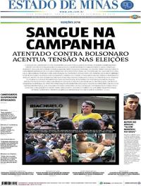 Capa do jornal Estado de Minas 07/09/2018