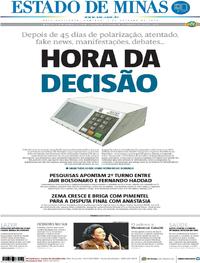 Capa do jornal Estado de Minas 07/10/2018