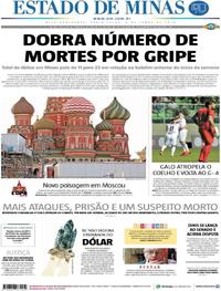 Capa do jornal Estado de Minas 08/06/2018