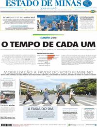 Capa do jornal Estado de Minas 08/08/2018