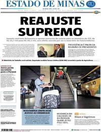 Capa do jornal Estado de Minas 08/11/2018