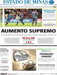 Capa do jornal Estado de Minas 09/08/2018
