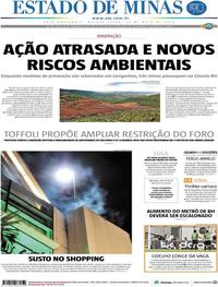 Capa do jornal Estado de Minas 10/05/2018
