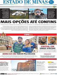 Capa do jornal Estado de Minas 10/07/2018