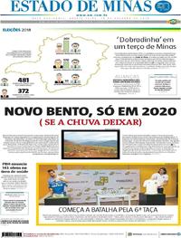 Capa do jornal Estado de Minas 10/10/2018