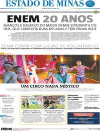 Capa do jornal Estado de Minas 11/11/2018