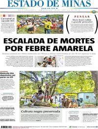 Capa do jornal Estado de Minas 12/01/2018