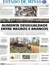 Capa do jornal Estado de Minas 12/05/2018