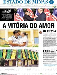 Capa do jornal Estado de Minas 12/06/2018