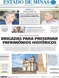 Capa do jornal Estado de Minas 12/09/2018