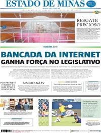Capa do jornal Estado de Minas 13/10/2018