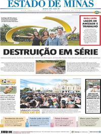 Capa do jornal Estado de Minas 14/01/2018