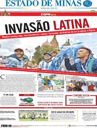 Capa do jornal Estado de Minas 14/06/2018