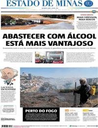 Capa do jornal Estado de Minas 14/08/2018