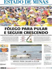 Capa do jornal Estado de Minas 15/01/2018