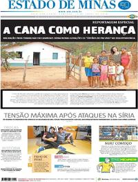 Capa do jornal Estado de Minas 15/04/2018