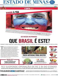Capa do jornal Estado de Minas 15/06/2018