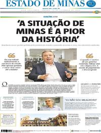 Capa do jornal Estado de Minas 15/09/2018