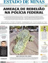 Capa do jornal Estado de Minas 16/02/2018