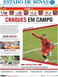 Capa do jornal Estado de Minas 16/06/2018