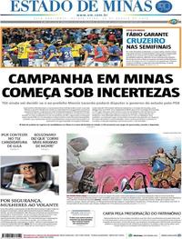 Capa do jornal Estado de Minas 16/08/2018