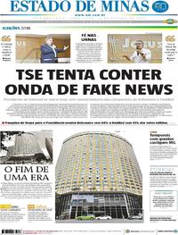Capa do jornal Estado de Minas 16/10/2018