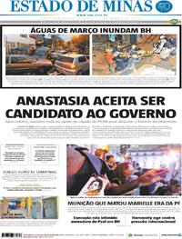 Capa do jornal Estado de Minas 17/03/2018
